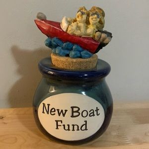 What a Concept “New Boat Fund” Piggy Bank Money Saver Husband Son Dad Gift Jar